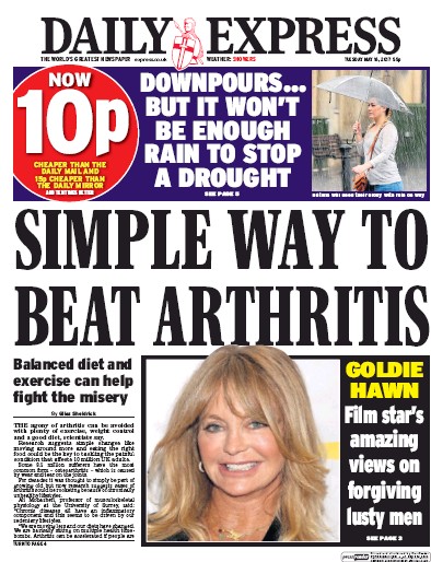 Daily Express Newspaper Front Page (UK) for 16 May 2017