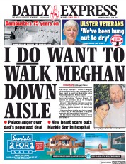 Daily Express (UK) Newspaper Front Page for 16 May 2018