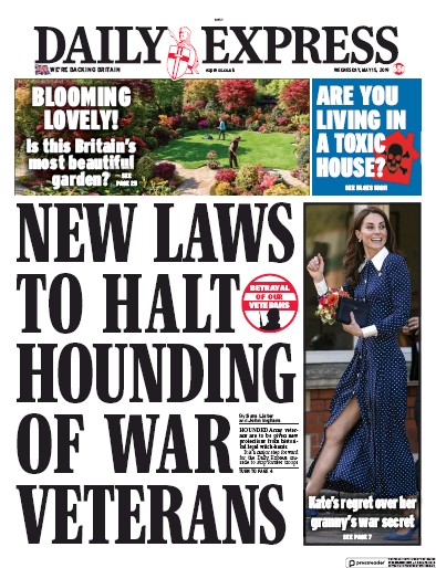 Daily Express Newspaper Front Page (UK) for 16 May 2019