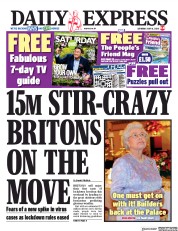 Daily Express (UK) Newspaper Front Page for 16 May 2020