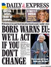 Daily Express front page for 16 May 2022
