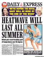 Daily Express Newspaper Front Page (UK) for 16 July 2013