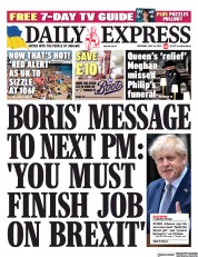 Daily Express (UK) Newspaper Front Page for 16 July 2022