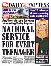Daily Express (UK) Newspaper Front Page for 16 August 2011