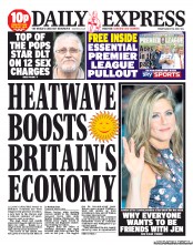 Daily Express (UK) Newspaper Front Page for 16 August 2013