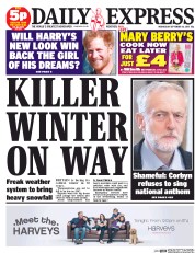 Daily Express (UK) Newspaper Front Page for 16 September 2015