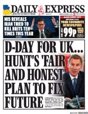 Daily Express (UK) Newspaper Front Page for 17 November 2022