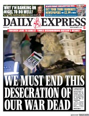Daily Express front page for 17 November 2023