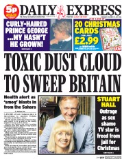 Daily Express (UK) Newspaper Front Page for 17 December 2015