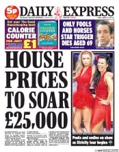 Daily Express Newspaper Front Page (UK) for 17 January 2014