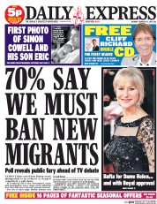 Daily Express Newspaper Front Page (UK) for 17 February 2014