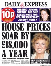 Daily Express (UK) Newspaper Front Page for 17 February 2016