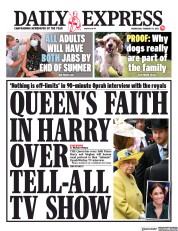 Daily Express (UK) Newspaper Front Page for 17 February 2021