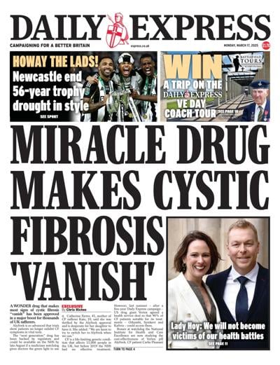 Daily Express Newspaper Front Page (UK) for 17 March 2025