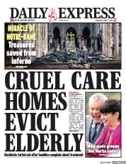 Daily Express (UK) Newspaper Front Page for 17 April 2019