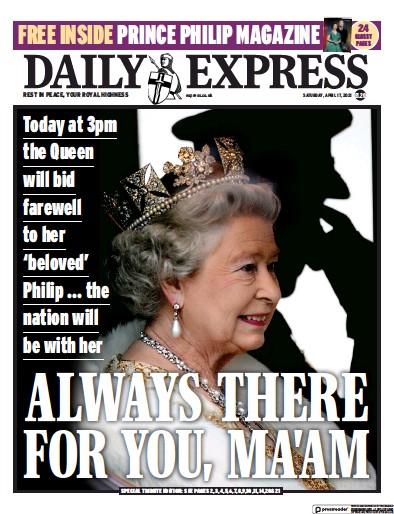 Daily Express Newspaper Front Page (UK) for 17 April 2021