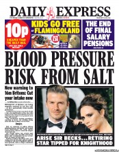 Daily Express (UK) Newspaper Front Page for 17 May 2013
