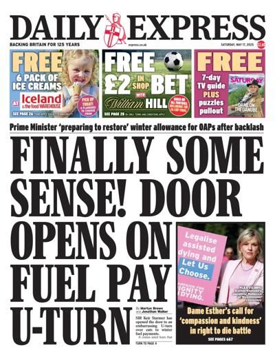 Daily Express Newspaper Front Page (UK) for 17 May 2025