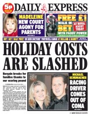 Daily Express (UK) Newspaper Front Page for 17 June 2014