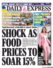 Daily Express front page for 17 June 2022