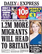 Daily Express (UK) Newspaper Front Page for 17 July 2017