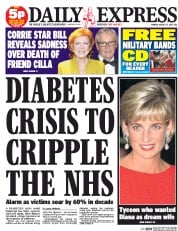 Daily Express Newspaper Front Page (UK) for 17 August 2015