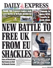 Daily Express (UK) Newspaper Front Page for 17 August 2020