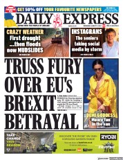 Daily Express front page for 17 August 2022