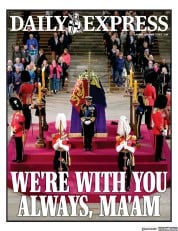 Daily Express (UK) Newspaper Front Page for 17 September 2022