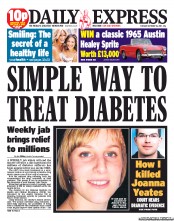 Daily Express Newspaper Front Page (UK) for 18 October 2011
