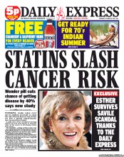Daily Express Newspaper Front Page (UK) for 18 October 2012