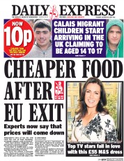 Daily Express (UK) Newspaper Front Page for 18 October 2016