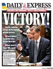 Daily Express (UK) Newspaper Front Page for 18 November 2022