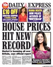 Daily Express (UK) Newspaper Front Page for 18 December 2013