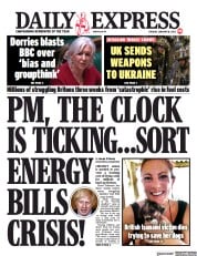 Daily Express (UK) Newspaper Front Page for 18 January 2022