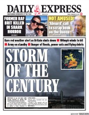 Daily Express (UK) Newspaper Front Page for 18 February 2022