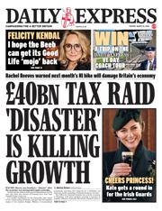 Daily Express front page for 18 March 2025