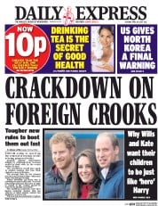 Daily Express (UK) Newspaper Front Page for 18 April 2017