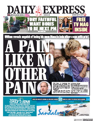 Daily Express Newspaper Front Page (UK) for 18 May 2019