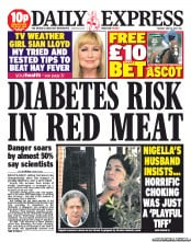 Daily Express (UK) Newspaper Front Page for 18 June 2013