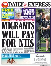 Daily Express Newspaper Front Page (UK) for 18 June 2014