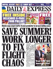 Daily Express front page for 18 June 2022