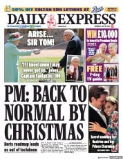 Daily Express (UK) Newspaper Front Page for 18 July 2020
