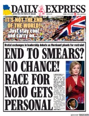 Daily Express (UK) Newspaper Front Page for 18 July 2022