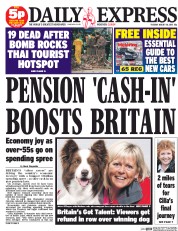 Daily Express Newspaper Front Page (UK) for 18 August 2015