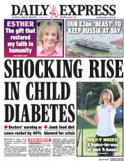 Daily Express (UK) Newspaper Front Page for 18 August 2018