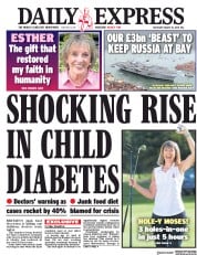 Daily Express (UK) Newspaper Front Page for 18 August 2018