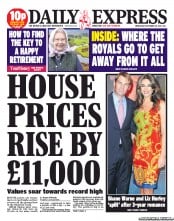 Daily Express (UK) Newspaper Front Page for 18 September 2013
