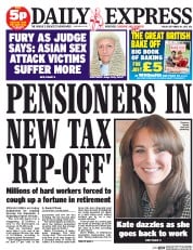 Daily Express (UK) Newspaper Front Page for 18 September 2015