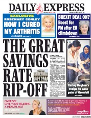 Daily Express (UK) Newspaper Front Page for 18 September 2018